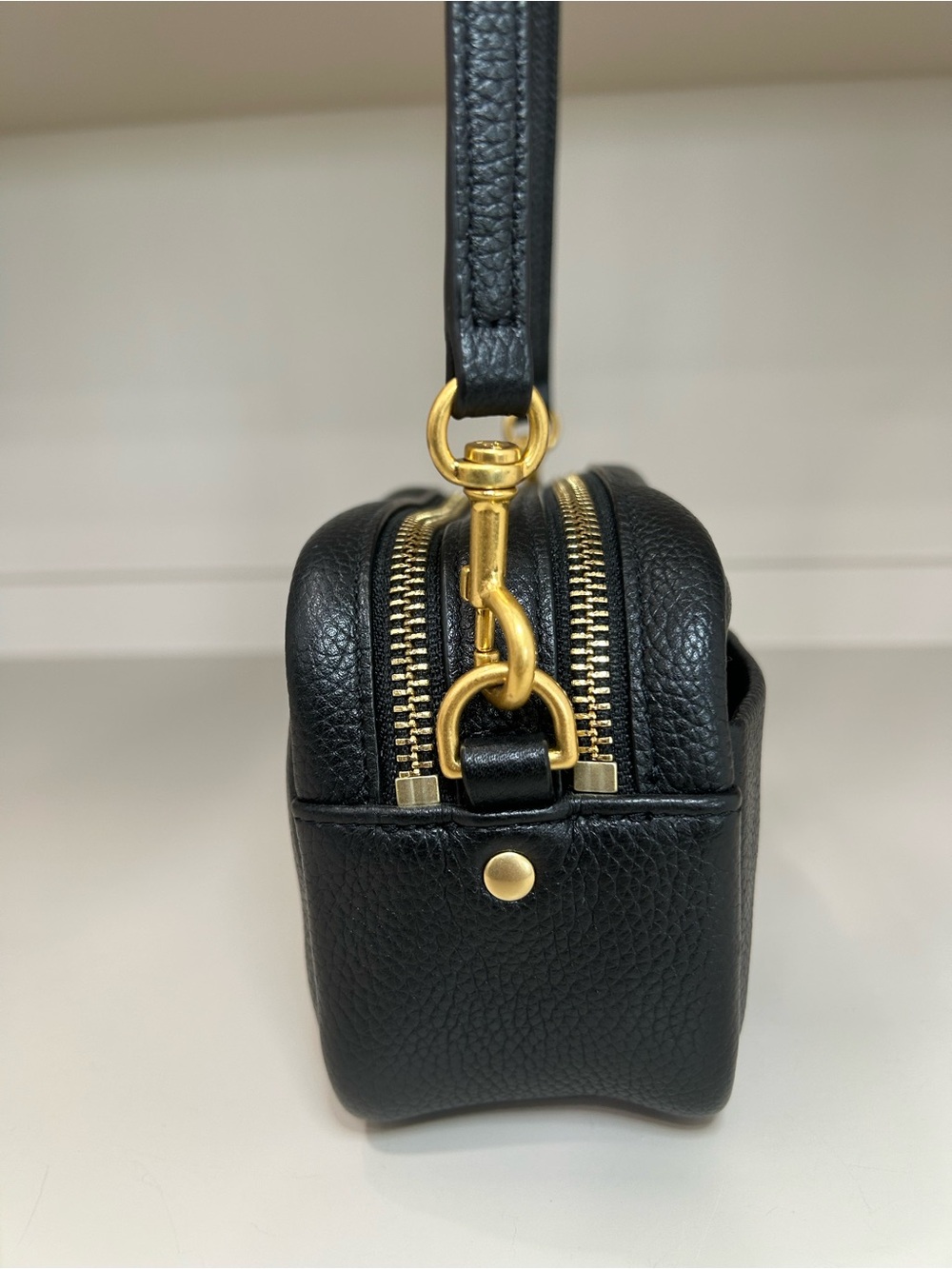 Authentic Tory Burch Perry Bombe Mini Crossbody Camera Bag Leather Purse Black - Picture 6 of 16